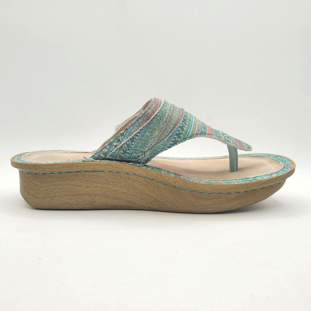 Alegria Codi Seascape Thongs Women's 8 - 8.5 Comfort Footbed Sandals Coral - Picture 6 of 13